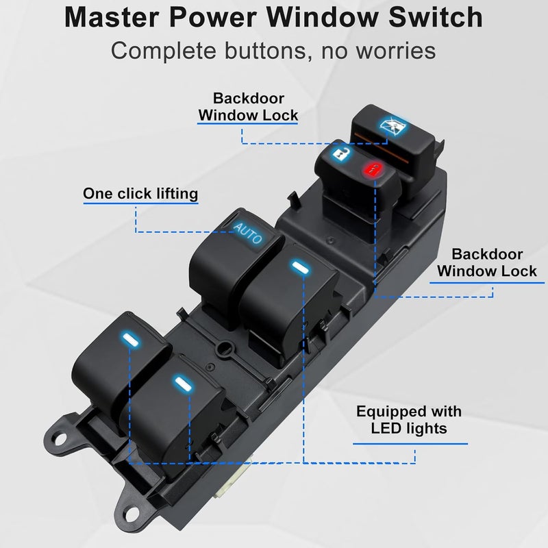 BELGEMAY 4-Door Power Window Switch Kit with Ice Blue Backlit - Compatible with 2007-2012 Toyota RAV4 (OE# 84820-12520) Plug & Play, Include Pry Tool - Image 5